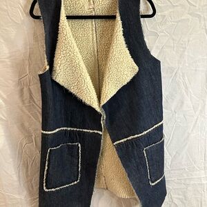 Listicle Denim and Sherpa Vest